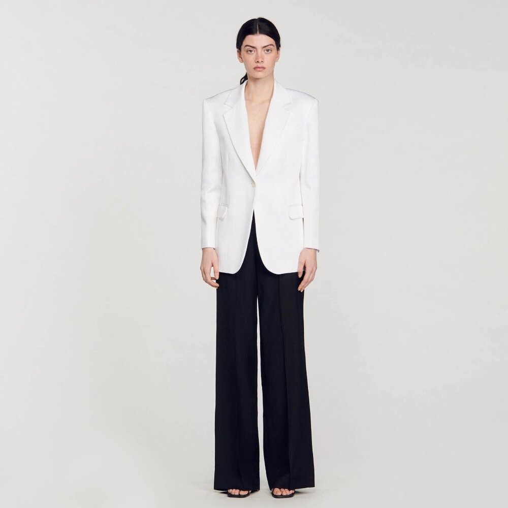 Sandro Alicia Oversized White Blazer